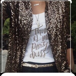 Sam Edelman Black and Gold Sequin Blazer, Small
